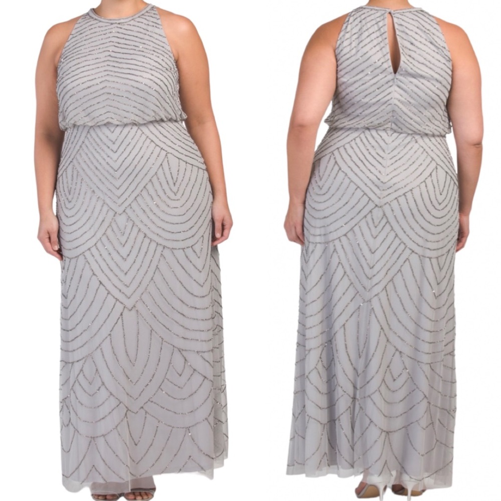 Adrianna Papell beaded halter gown. NWT